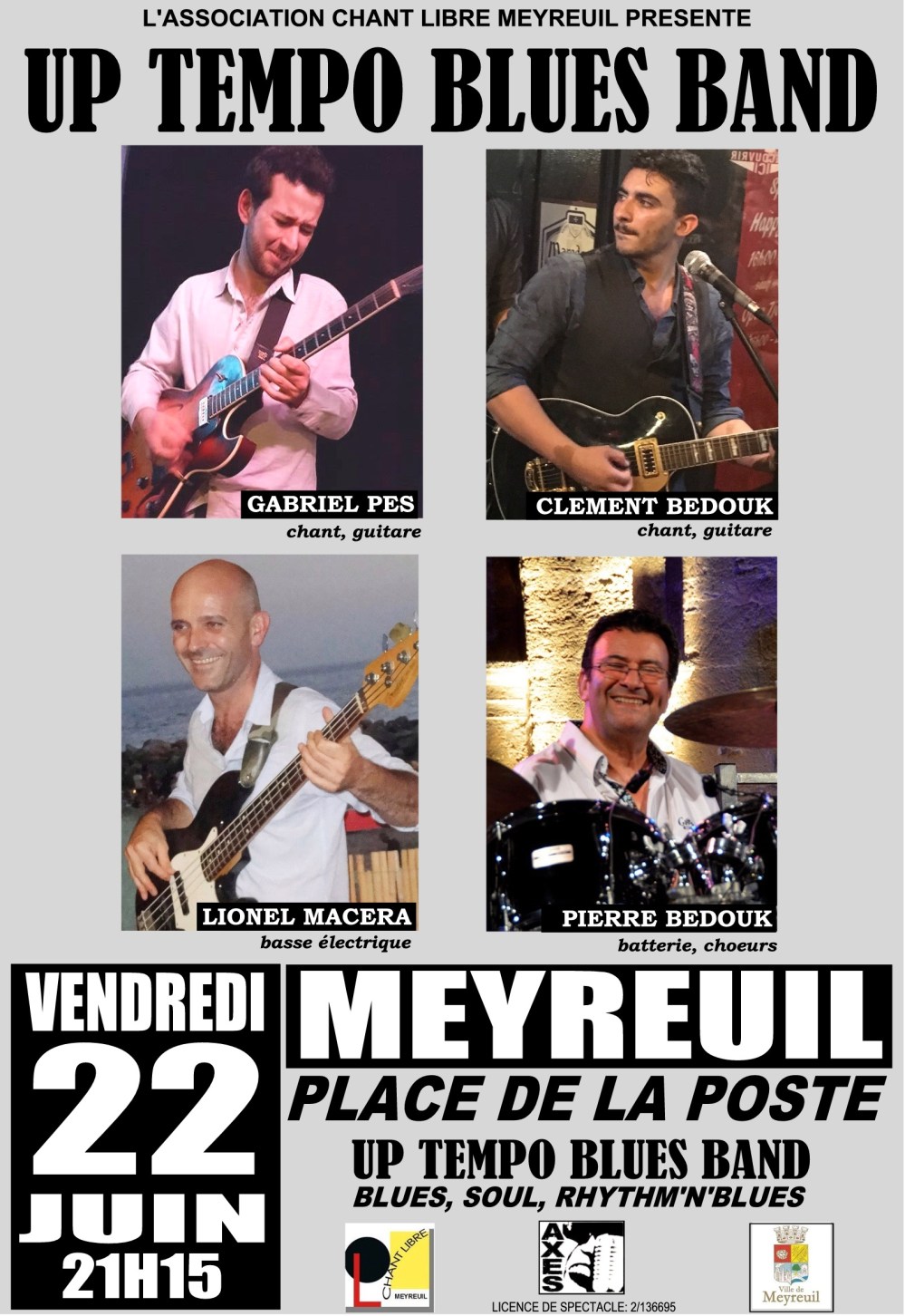 AFFICHE UP TEMPO BLUES BAND 22 JUIN 2018